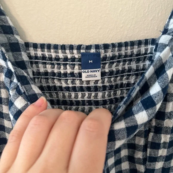 Old Navy White Checkered Mini Dress - Picture 3 of 4